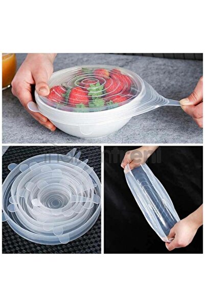 Kiesa 6-Piece Silicone Stretch Cover Plate Cup Food Cap Preserves Freshness