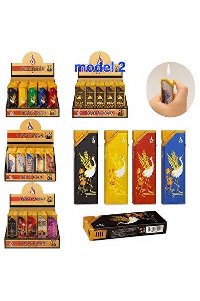 JML 25 pieces Windproof Lighters 7x2cm Metal Refillable Elegant Good Quality Model 2