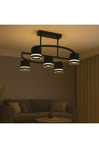 RFAN Candelabru, Model R9172/4+1, 5 becuri LED GX53, 3 tipuri de lumină, 60W,...