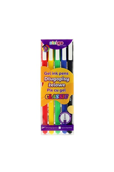 Strigo Pix cu gel Classic, 0.8mm, 5 culori/set SSC426