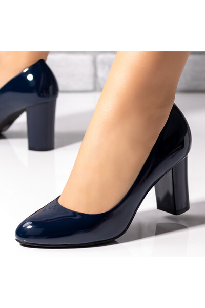 BMoD Pantofi cu toc albastru strălucitor pentru femei MOD02836