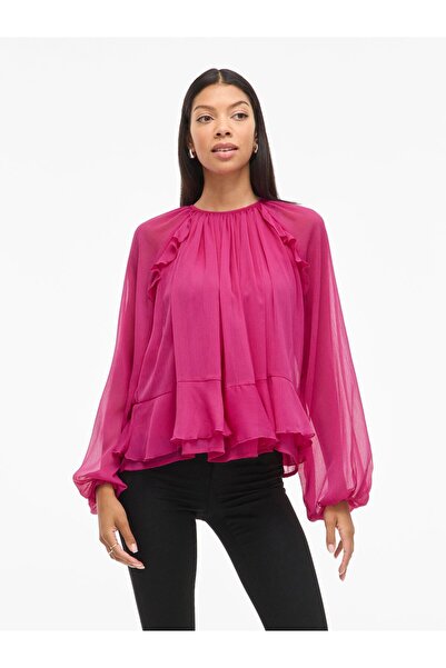 VILA Oberteil mit langen Ärmeln VIHELA Rundhals