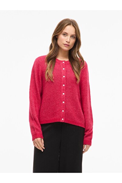 VILA Strickjacke VILORY Rundhals