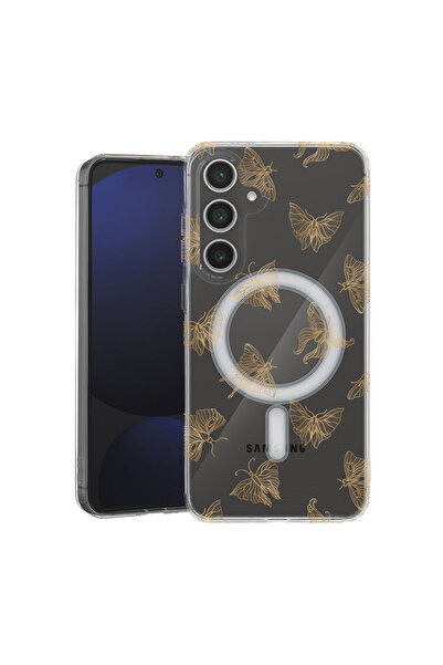 bestcase Carcasă antișoc MagSafe TPU pentru Samsung Galaxy A35, fluture auriu...