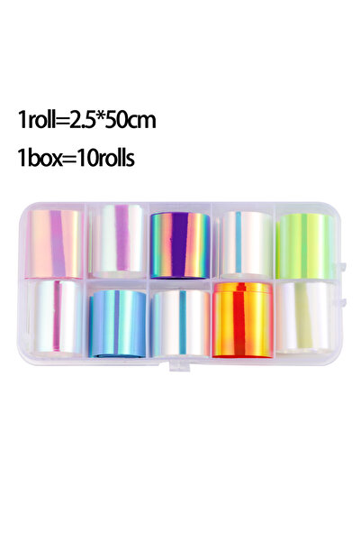 Choice35 Set 12 Aurora Laser Film Foil Resin Jewelry Stuff Reflective Sticker...