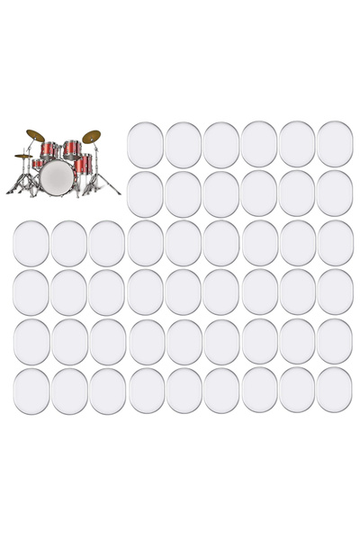 Choice1 Transparent 48 Pieces Drum Dampeners Drum Mute Pads Soft Silicone Dru...