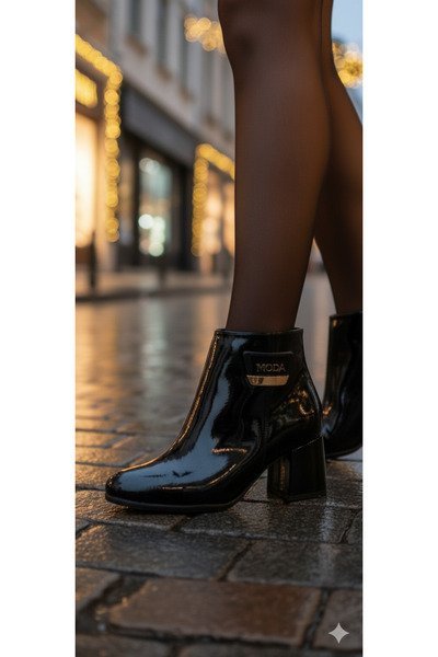 DB Cizme cu toc cu fermoar, elegante, pentru femei, cu talpă anti-alunecare