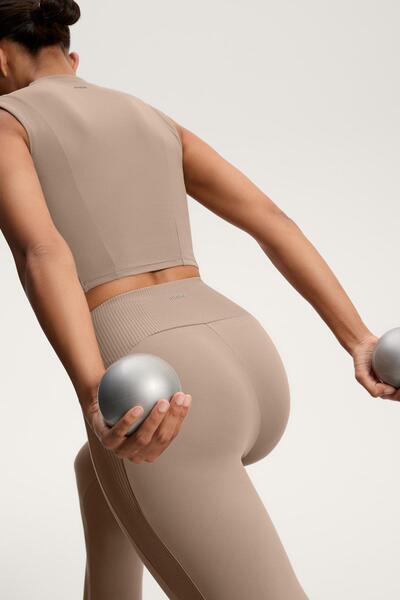 Oysho Comfortlux yüksek belli fitilli ispanyol paça pantolon