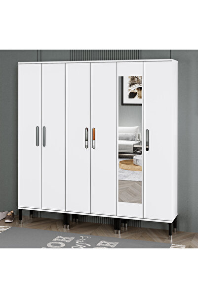 Kalender Dekor Demet-1-3-3 Ayaklı Aynalı Ayakkabılık Portmanto Vestiyer