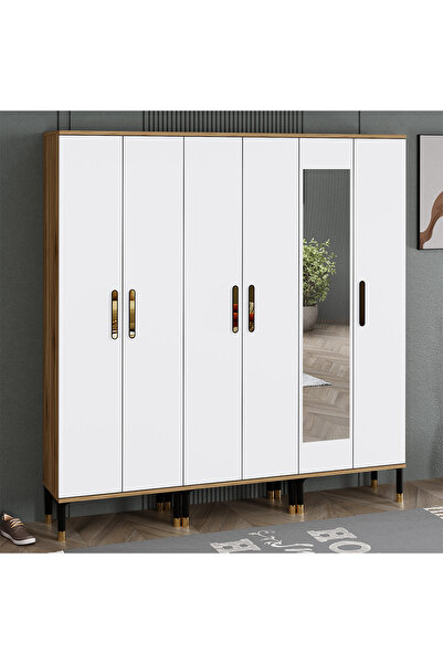 Kalender Dekor Demet-1-3-3 Ayaklı Aynalı Ayakkabılık Portmanto Vestiyer