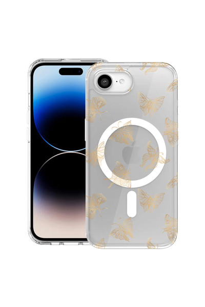 bestcase Θήκη MagSafe Anti Shock TPU για Apple iPhone 16e, Χρυσή Πεταλούδα, 1...