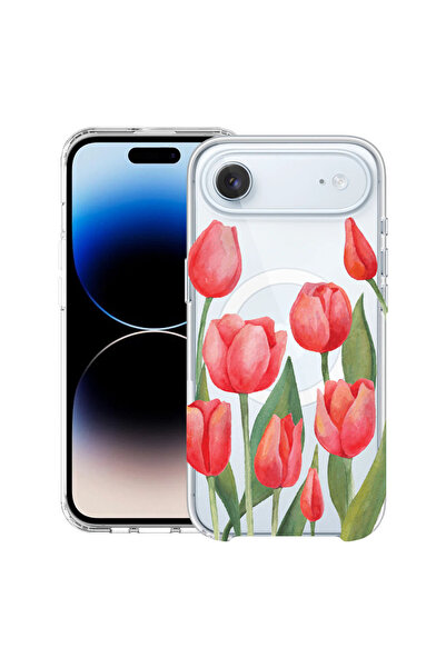 bestcase Carcasă antișoc MagSafe TPU pentru Apple iPhone 17 Air, Lalele roșii...