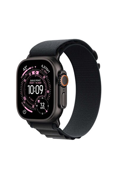 Apple Watch Ultra 3 GPS + Cellular 49mm Black Titanium Case with Black Alpine Loop - Large