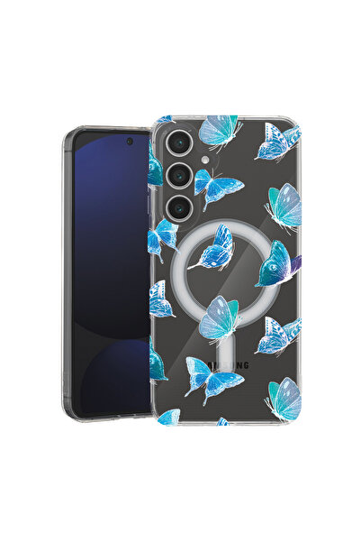 bestcase Carcasă antișoc MagSafe TPU pentru Samsung Galaxy A55, model fluture...