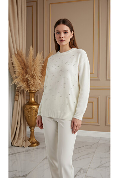 Kirazgym Women's Pearlescent Soft Rope Woven Knitwear Tunic