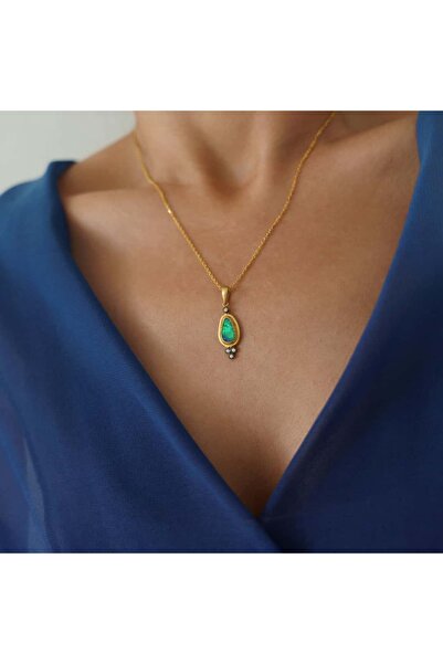 Altıntaş Damla Avustralya Opali Otantik Altın Kolye