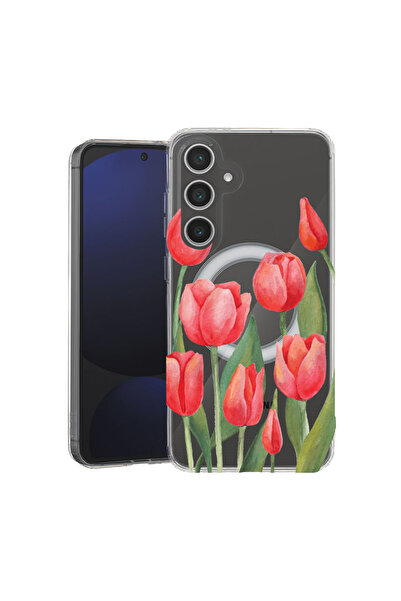 bestcase Carcasă antișoc MagSafe TPU pentru Samsung Galaxy A35, Lalele roșii,...