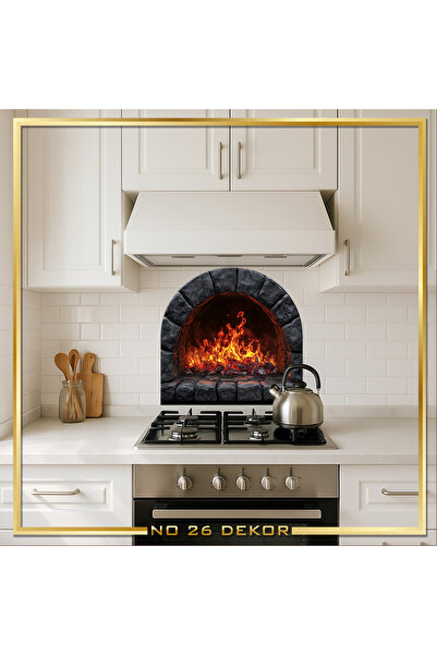 no26dekor Temperli Cam Mutfak Tezgâh Arası Oval