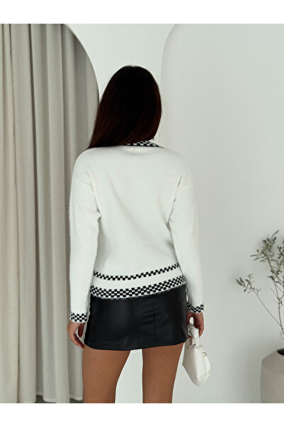 b buhari bykoc Soft Textured Patterned Knitwear Cardigan