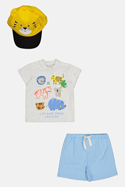 English Laundry طقم تي شيرت وشورت وقبعة للأولاد الصغار، 3 قطع، متعدد الألوان