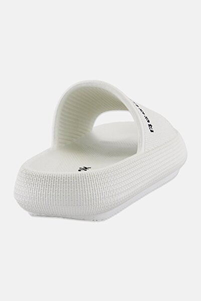 Reebok Men Brand Logo Slip On Slides, Light Grey