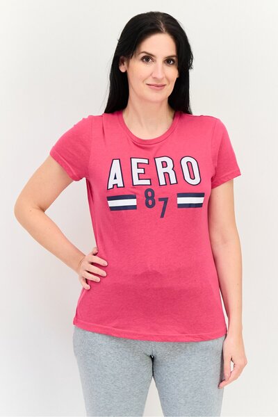 Aeropostale Women Sportswear Fit Short sleeves Training Top, Pink