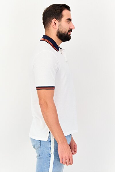 Nautica Men Regular Fit Embroidered Logo Short Sleeve Polo Shirt, White