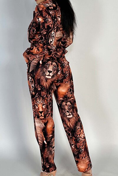 WildFashion Fashion/elegant suit with jacket and long pants with jungle print V604-100