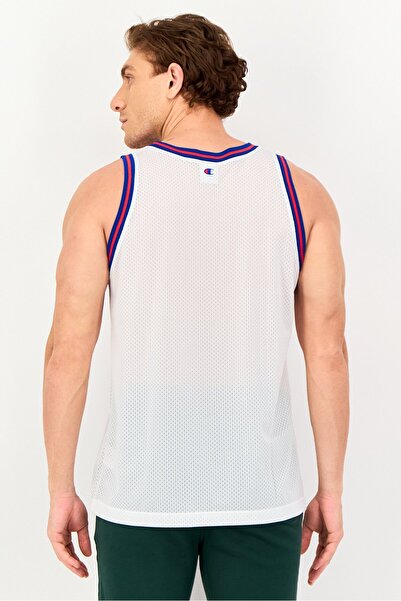 Champion Men Sportswear Fit Sleeveless Basket Ball Jersey, White