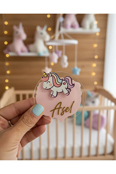 LABİREND PRODUCTS 10'lu paket Şeffaf Unicorn Figürlü Bebek Magnet Kartlı ve J...