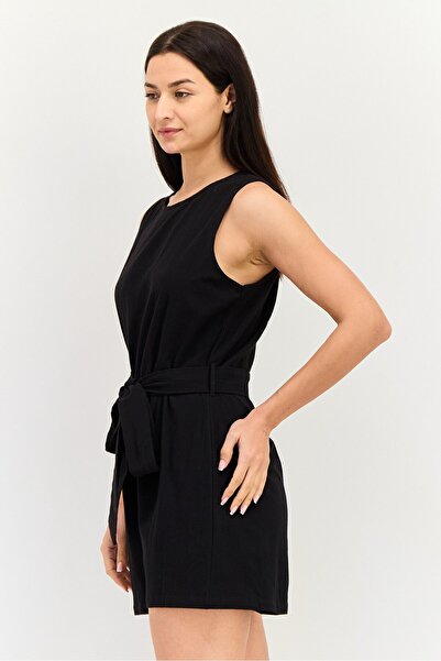 Brave Soul Women Plain Sleeveless Playsuits, Black