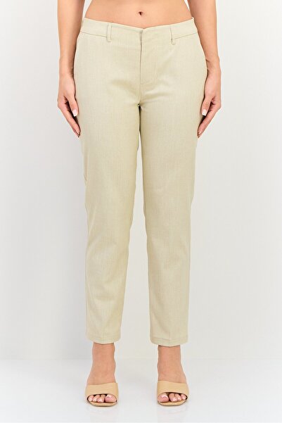 Reiko Women Regular Fit Plaid Straight Leg Pants, Beige