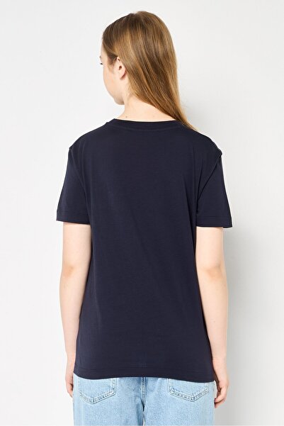 Stella McCartney Women Regular Fit Short Sleeve Graphic Print T-Shirt, Navy