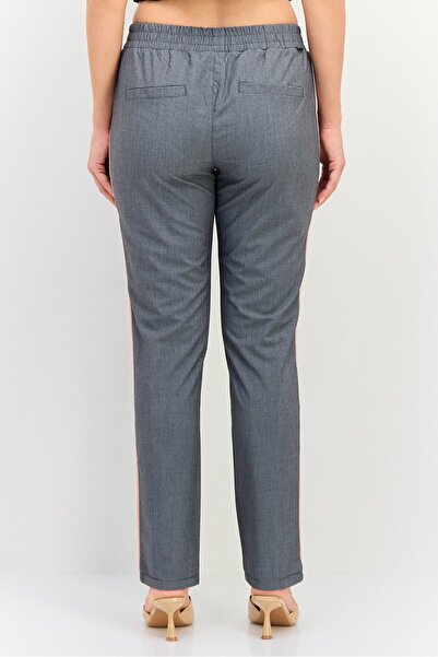 Reiko Women Street Fit Textured Straight Leg Pants, Dark Grey