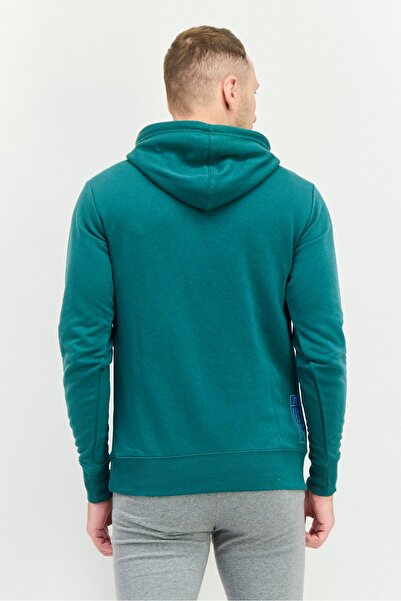 Kenneth Cole Men Active Hooded Brand Logo Long Sleeves Sweatshirt, Green