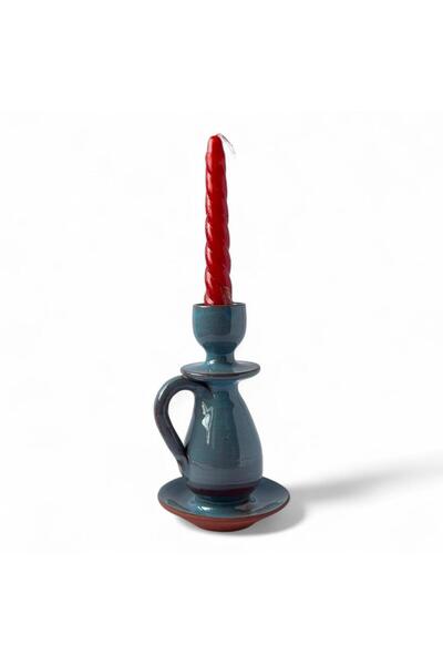 DC COMPANY Renkli Sırlı Mumluk Şamdan Seramik Dekoratif Retro Tasarım