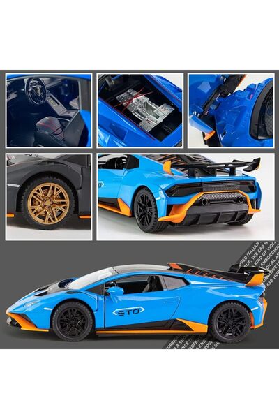 Colorland Lamborghini Huracan STO 1:24 Die-Cast Pull-Back Car – Collectible Toy Holiday Gift Ages 3+