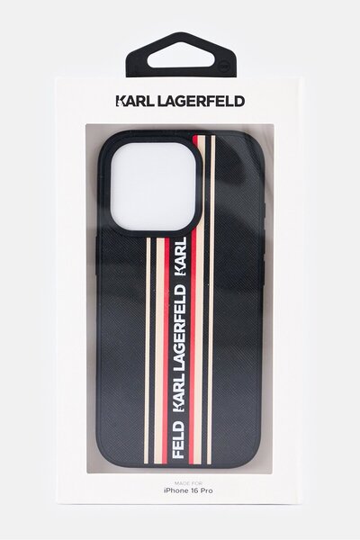 Karl Lagerfeld iPhone 16 Pro Brand Logo Protective Case, Black