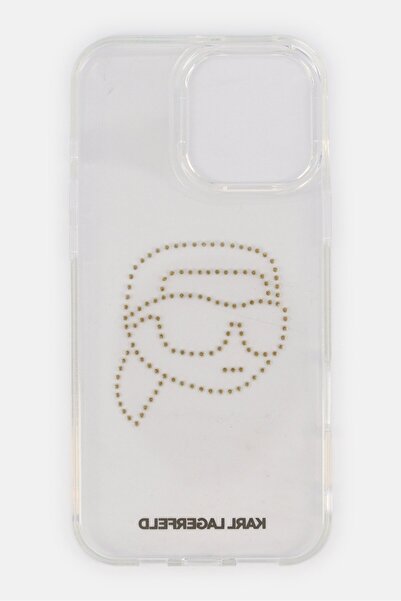Karl Lagerfeld iPhone 16 Pro Max Metallic Protective Case, Transparent