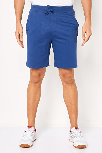 Cerruti 1881 Men Regular Fit Brand Logo Basic Shorts, Blue