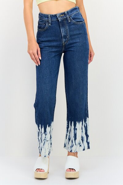 Levi's بنطلون جينز نسائي مستقيم غير قابل للتمدد، أزرق