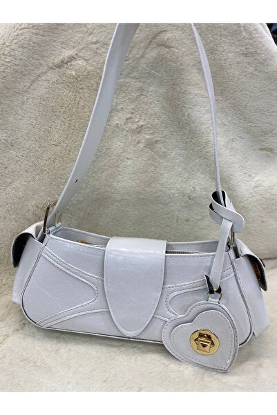 SHIKIRTI Geantă de umăr pentru femei din piele strălucitoare cu detaliu Heart...