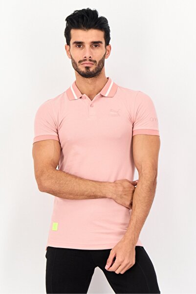 Puma x One8 Men Slim Fit Short Sleeve Outdoor Polo Shirt, Pink