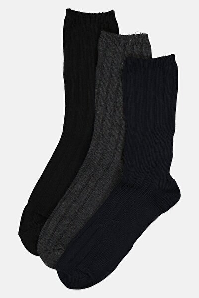 CLARKS Women 3 Pairs Ribbed Crew Socks, Multicolor