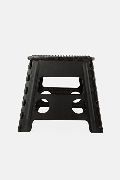 Lifestyle Plastic 13 Inch Folding Step Stool With Handle, Black