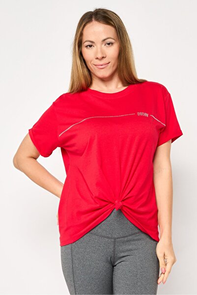 DKNY Sport Women Sportswear Fit Short Sleeves Outdoor T-Shirt, Red