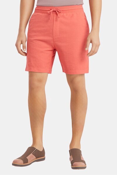 GAP Men Regular Fit Solid Basic Shorts, Burnt Orange