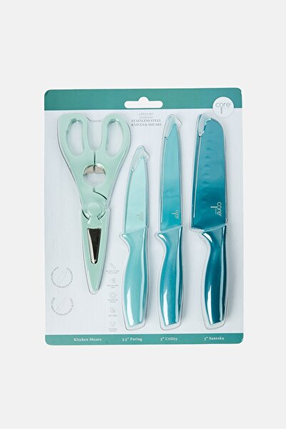 Core Kitchen 4 قطع من السكاكين والمقصات المصنوعة من الفولاذ المقاوم للصدأ، مت...