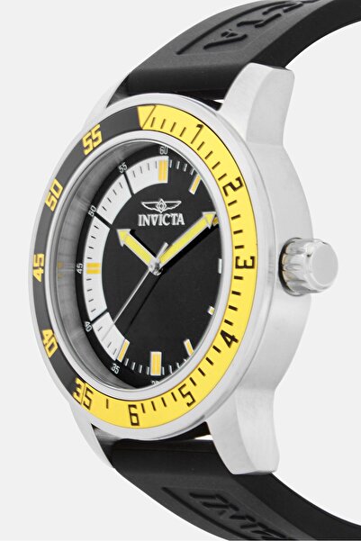 Invıcta Men 12846 Silicone Analog Watch 45 mm, Black
