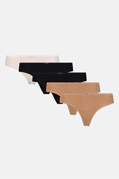 JASON WU ملابس داخلية نسائية بدون خياطة بشعار العلامة التجارية، 5 قطع، متعددة الألوان